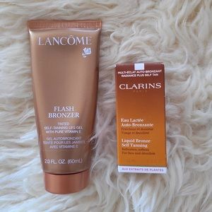 Lancome Flash Bronzer Tinted Self-Tanning Leg Gel +Clarins Liquid Bronze Tanning